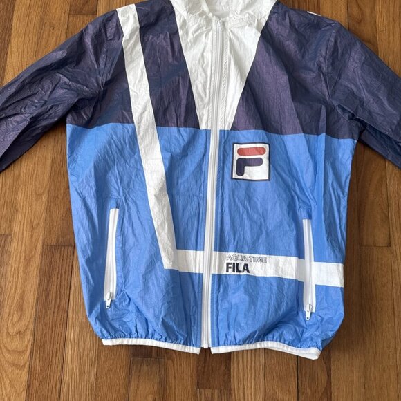 Fila X Acqua di Parma Limited Edition Tyvek Windbreaker Jacket Italy Aqua Time - Picture 3 of 6